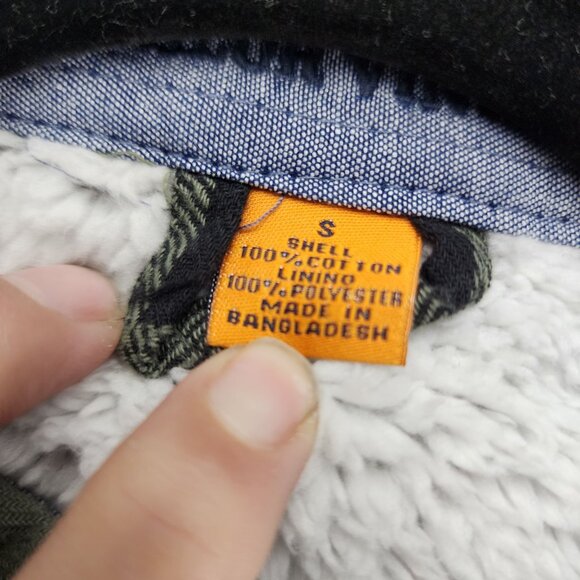 Tailor Vintage Jacket Mens Small Green Buffalo Check Sherpa Lined Shacket*NWT* - Picture 4 of 13